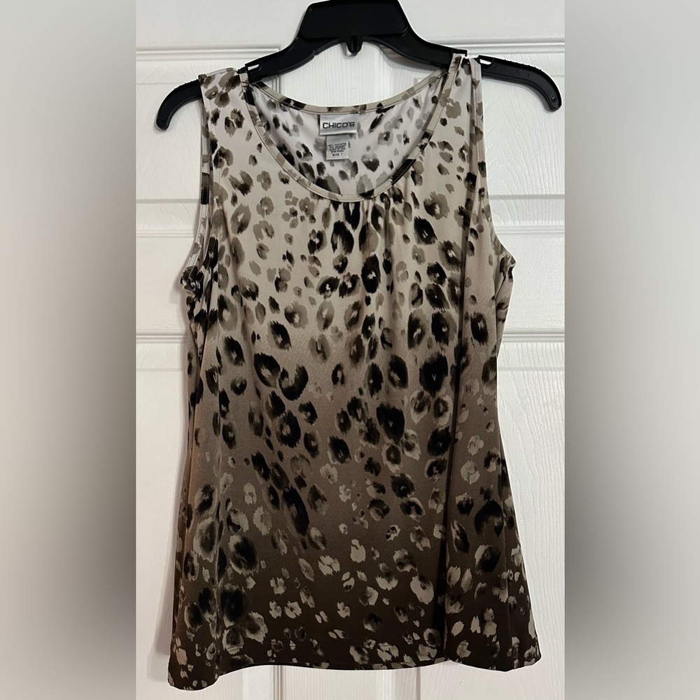 Chico's sleeveless animal print tank top - Size Chicos 1